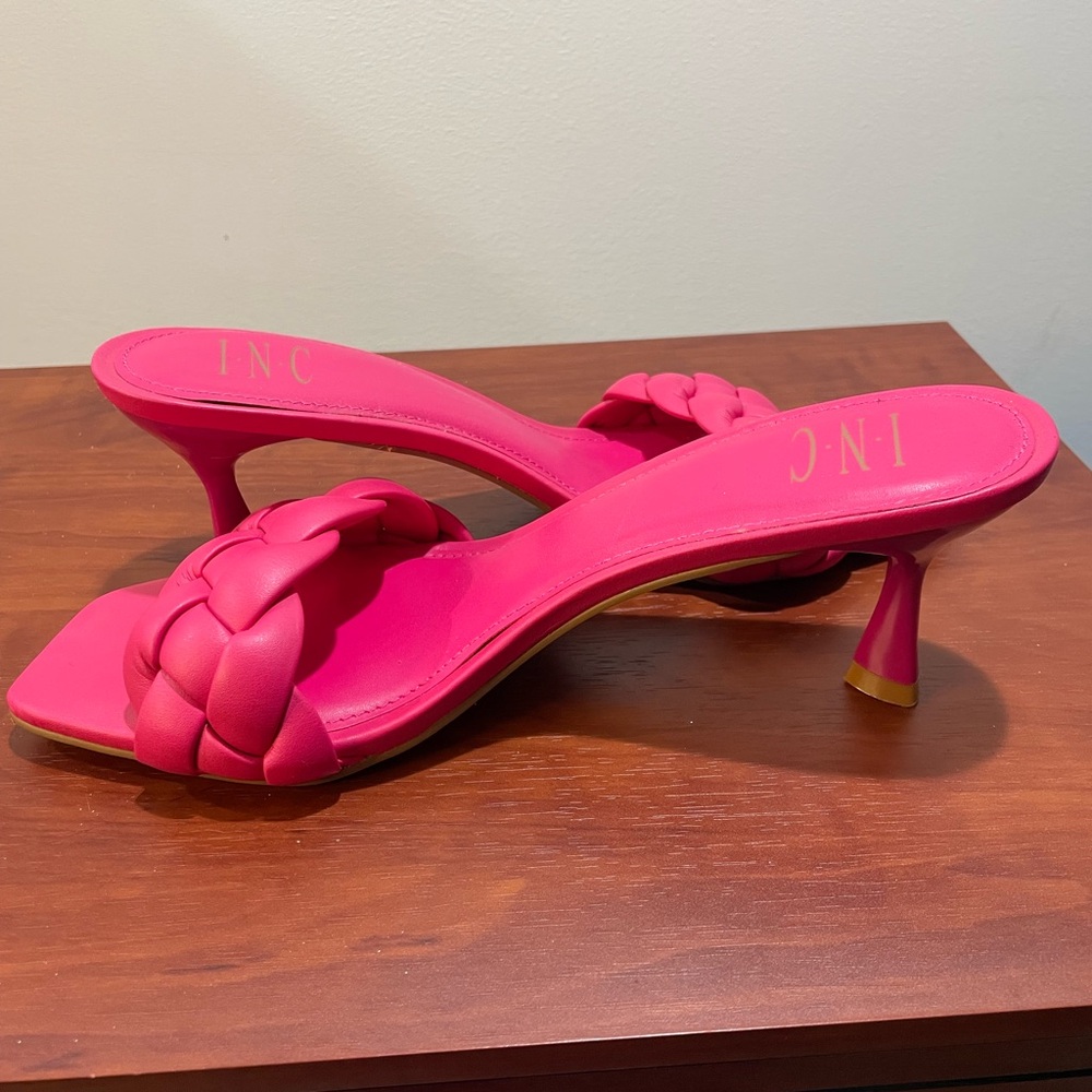 INC International Concepts Women's Pink Braided Heels